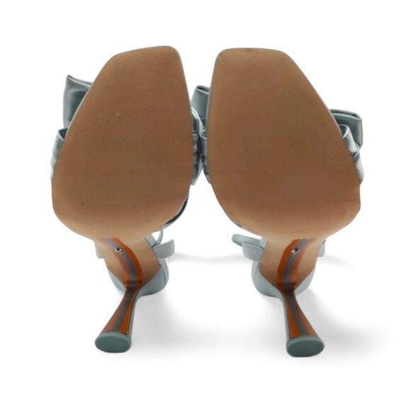 Sam Edelman Lexi Size 9 Cape Blue Satin Embellished Bow Ankle Strap Dress Sandal - Picture 16 of 16